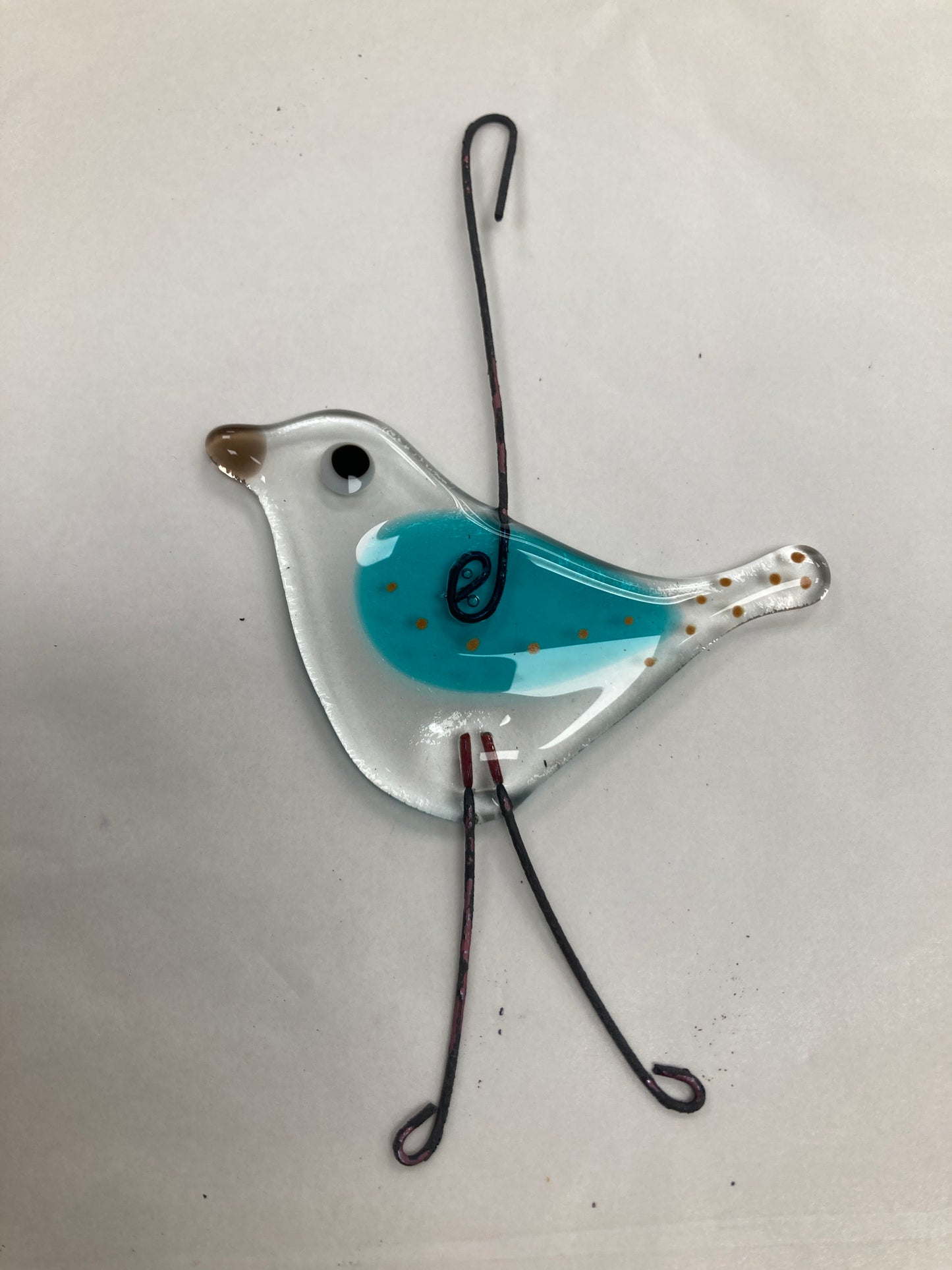 Fran Brown: Fused Glass Bird Hanging