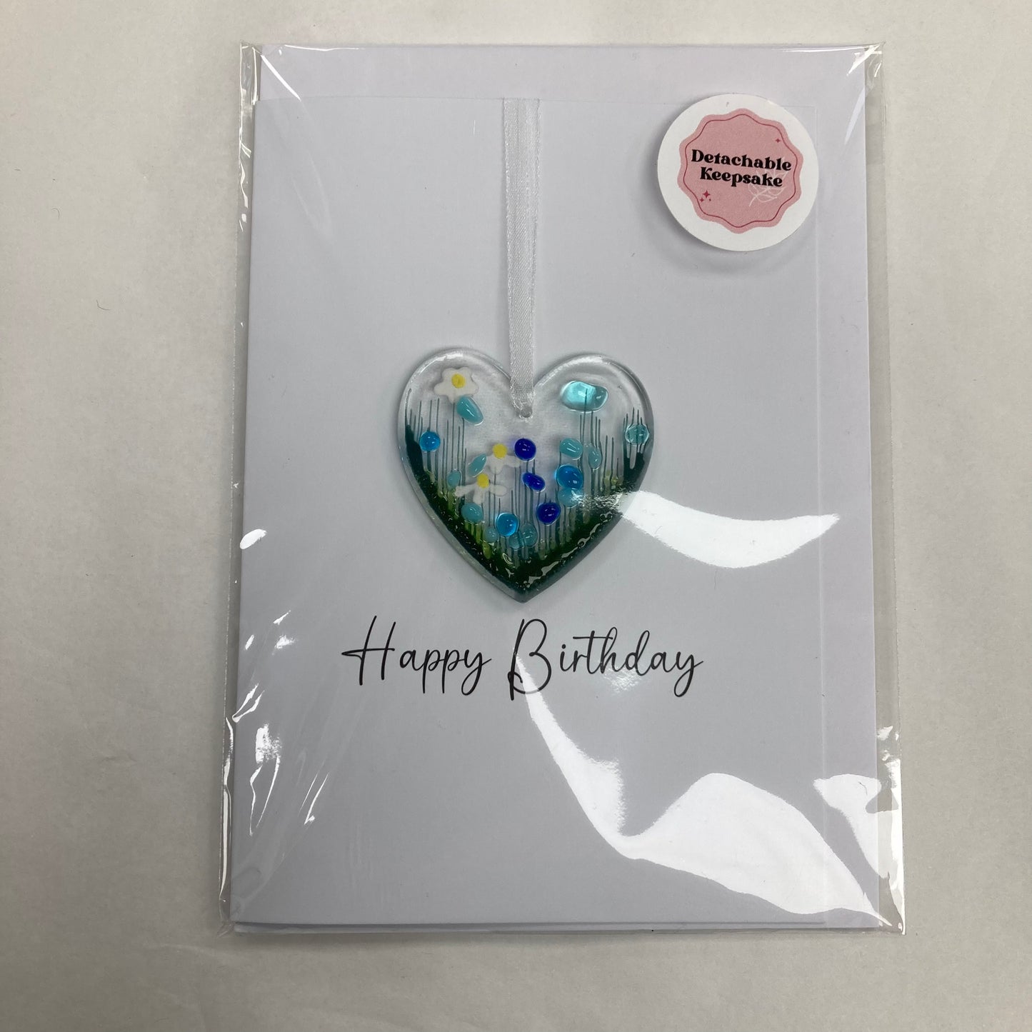 Pam Peters: Birthday Cards with Fused Glass Heart Hanging