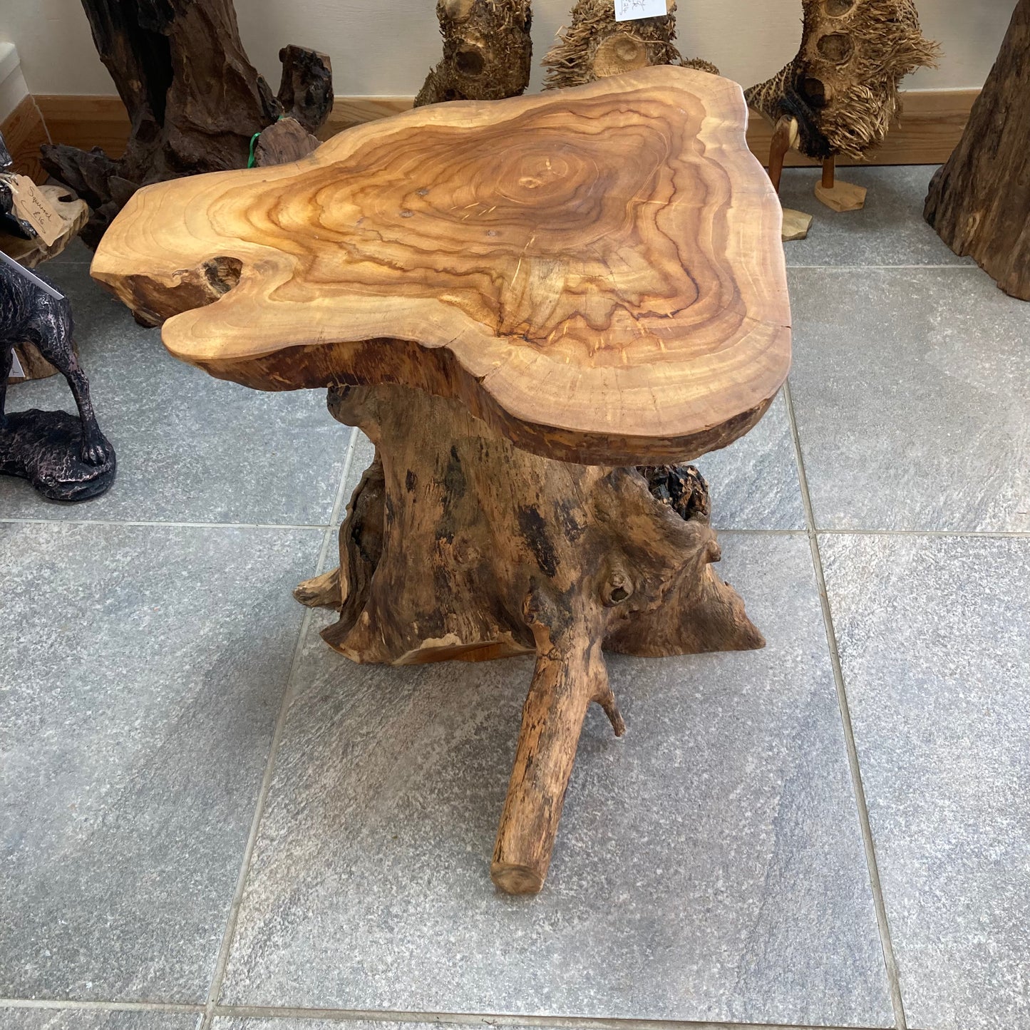 Paddestoel Teakwortel Zijkant of Lamptafel