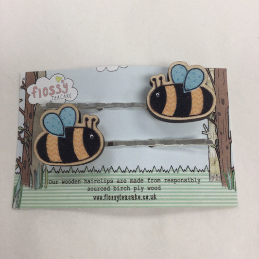 Bee Wooden Hairclips