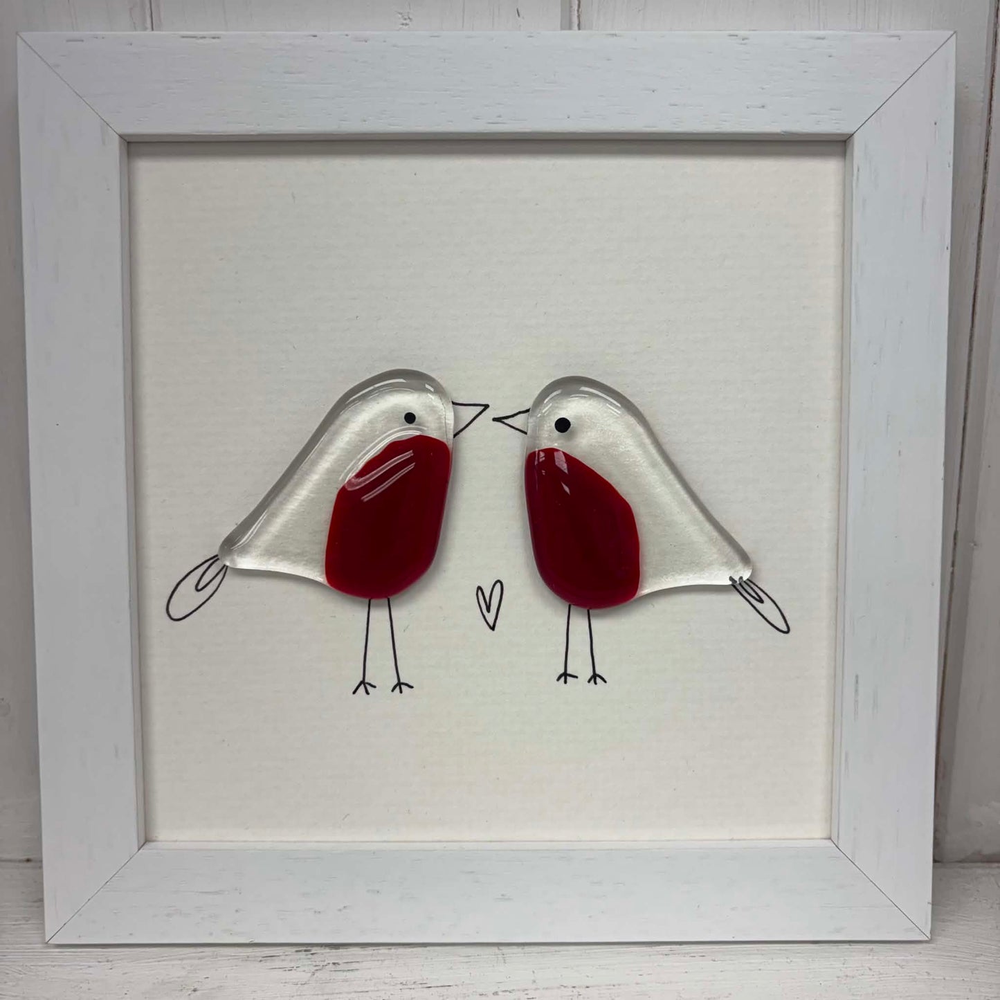 Fused Glass Art: 2 Robins