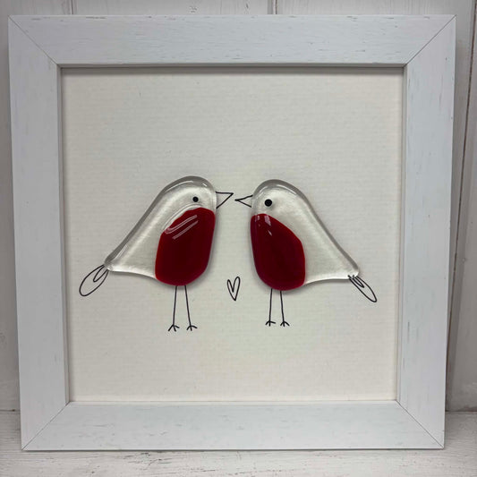 Fused Glass Art: 2 Robins