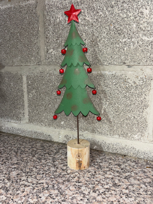 Large Green Tree on Log Base