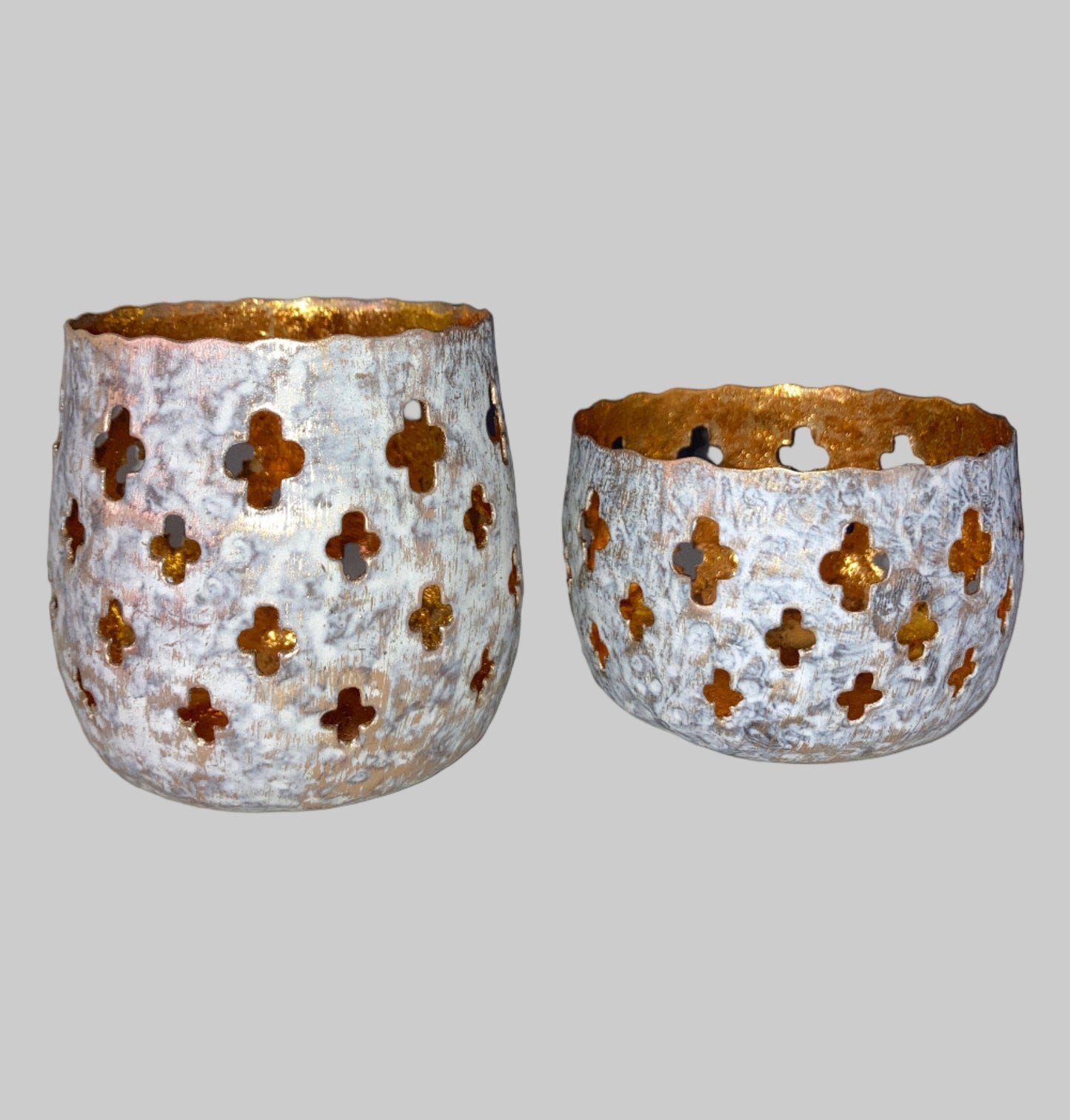 Set of 2 Fleur De Lys Votives
