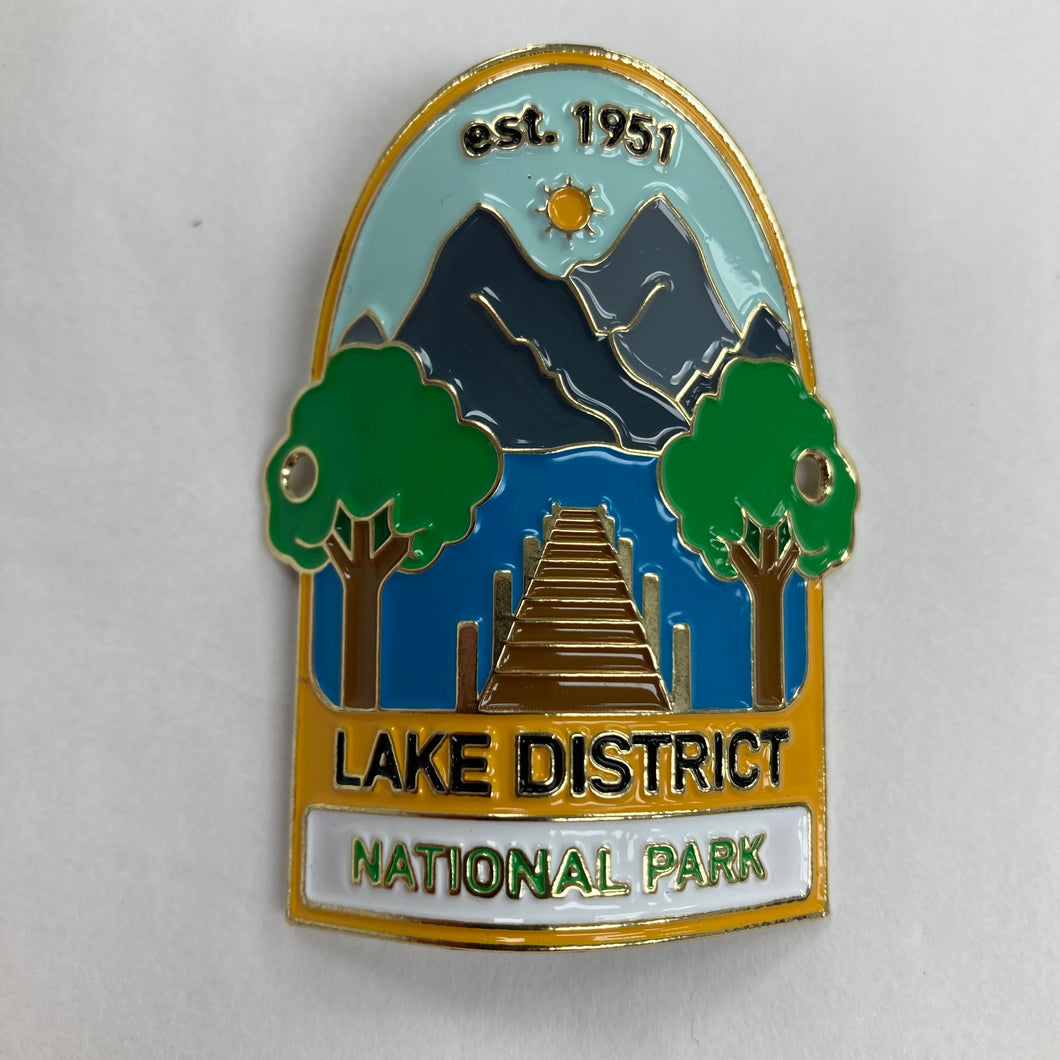 Walking Stick Pin Badge