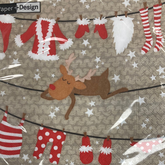 Serviette 33 cm Renne Chilling