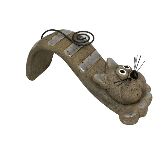 Grey Bendy Cat with Bristle Whiskers