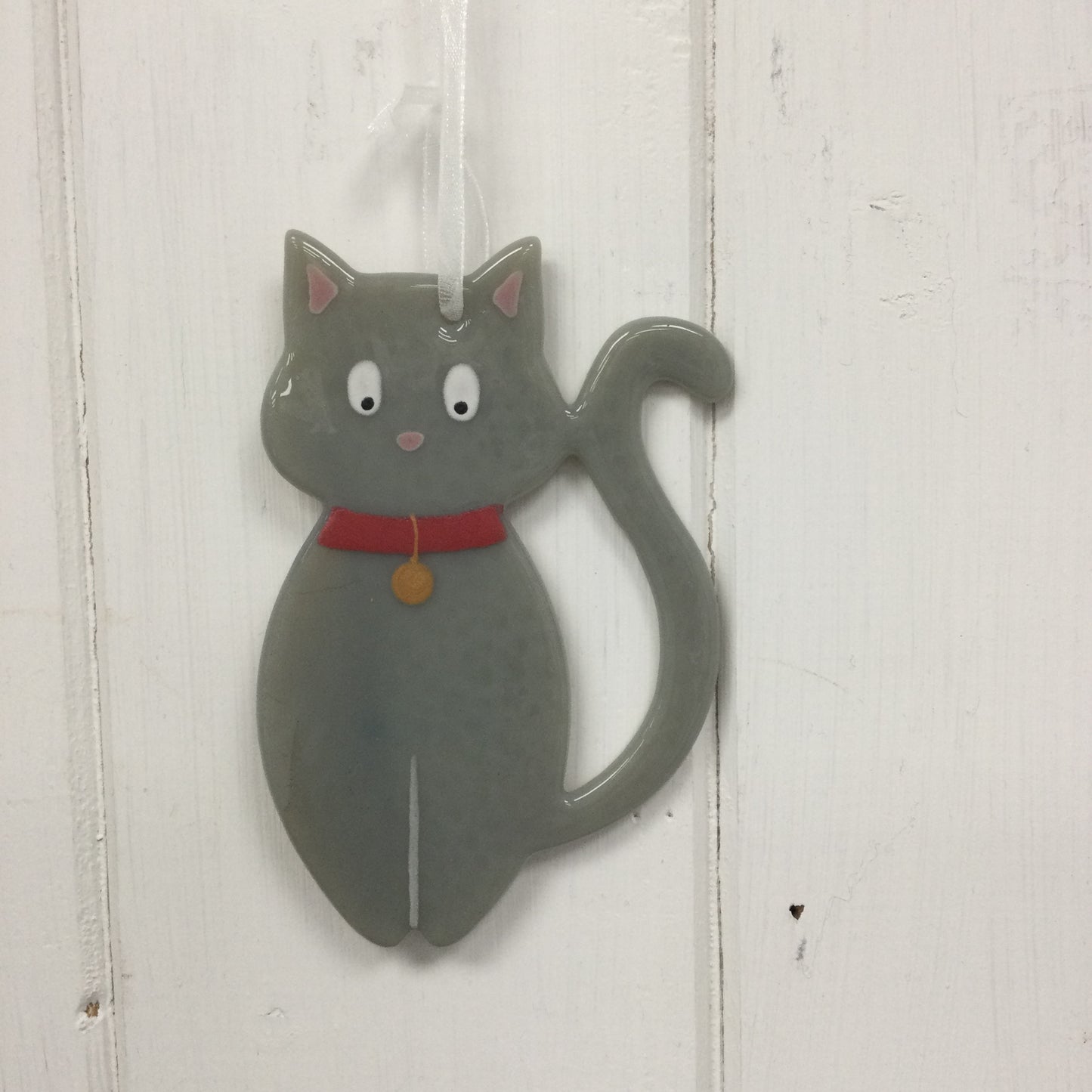 Fused Glass Cat Hanging