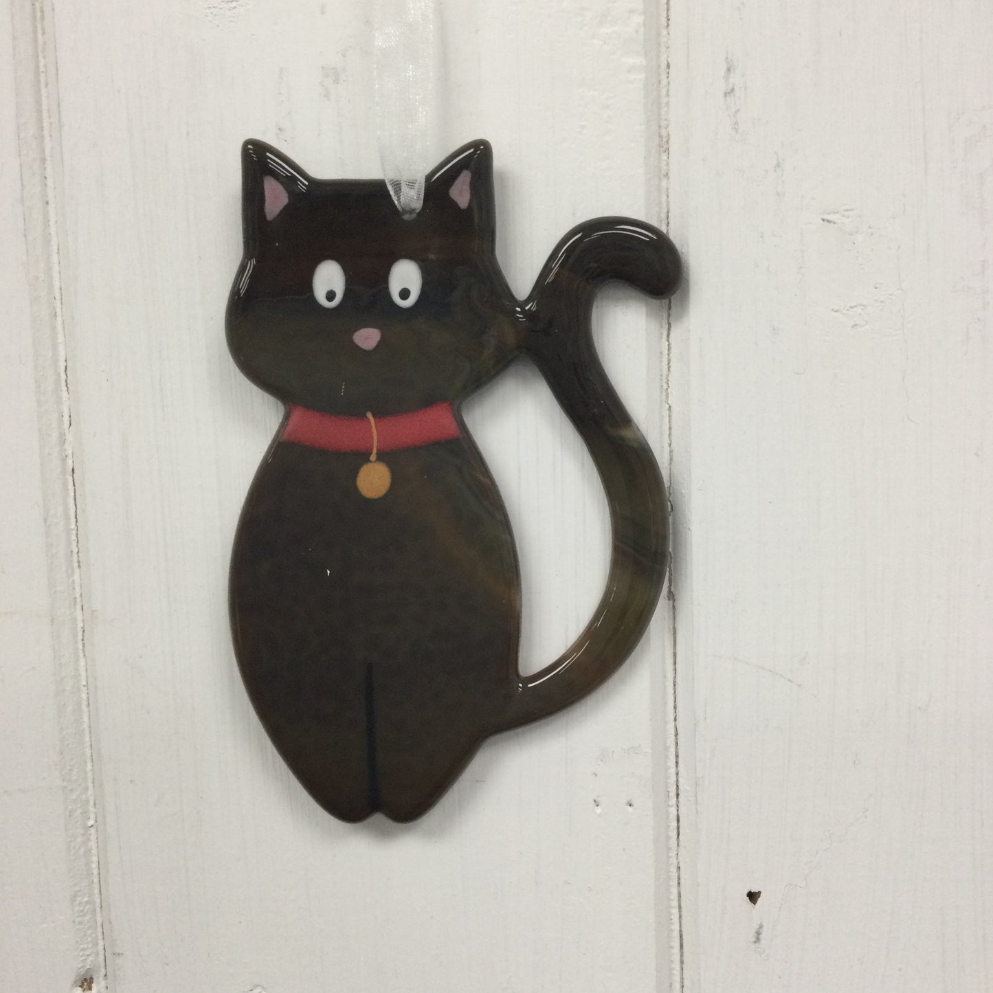 Fused Glass Cat Hanging