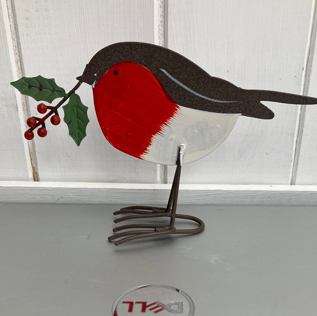 Standing Robin with Holly