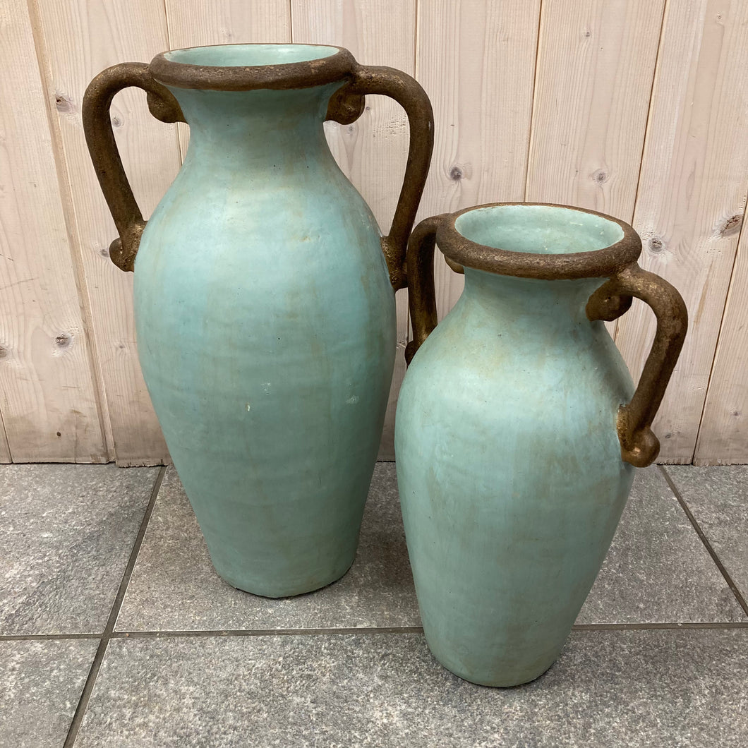 Vaas met grote handgreep (pastelblauw)