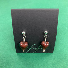Load image into Gallery viewer, Silver, Murano Glass Heart Earrings
