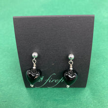 Load image into Gallery viewer, Silver, Murano Glass Heart Earrings

