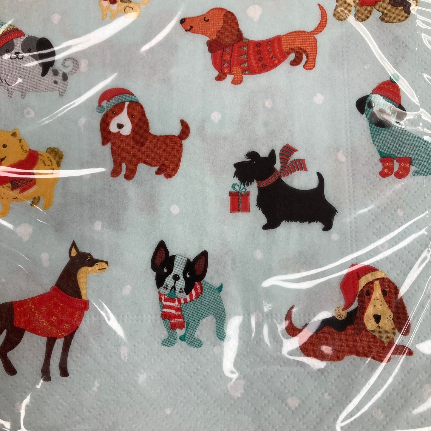 Serviettes de Noël Joyeux Chiens 33 cm