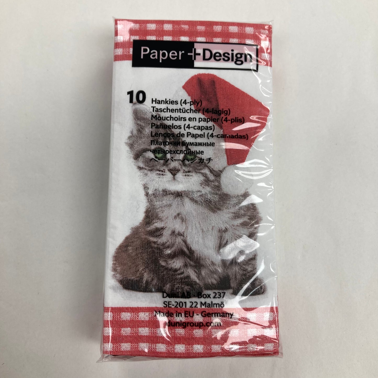 Cat with Santa Hat Hankies
