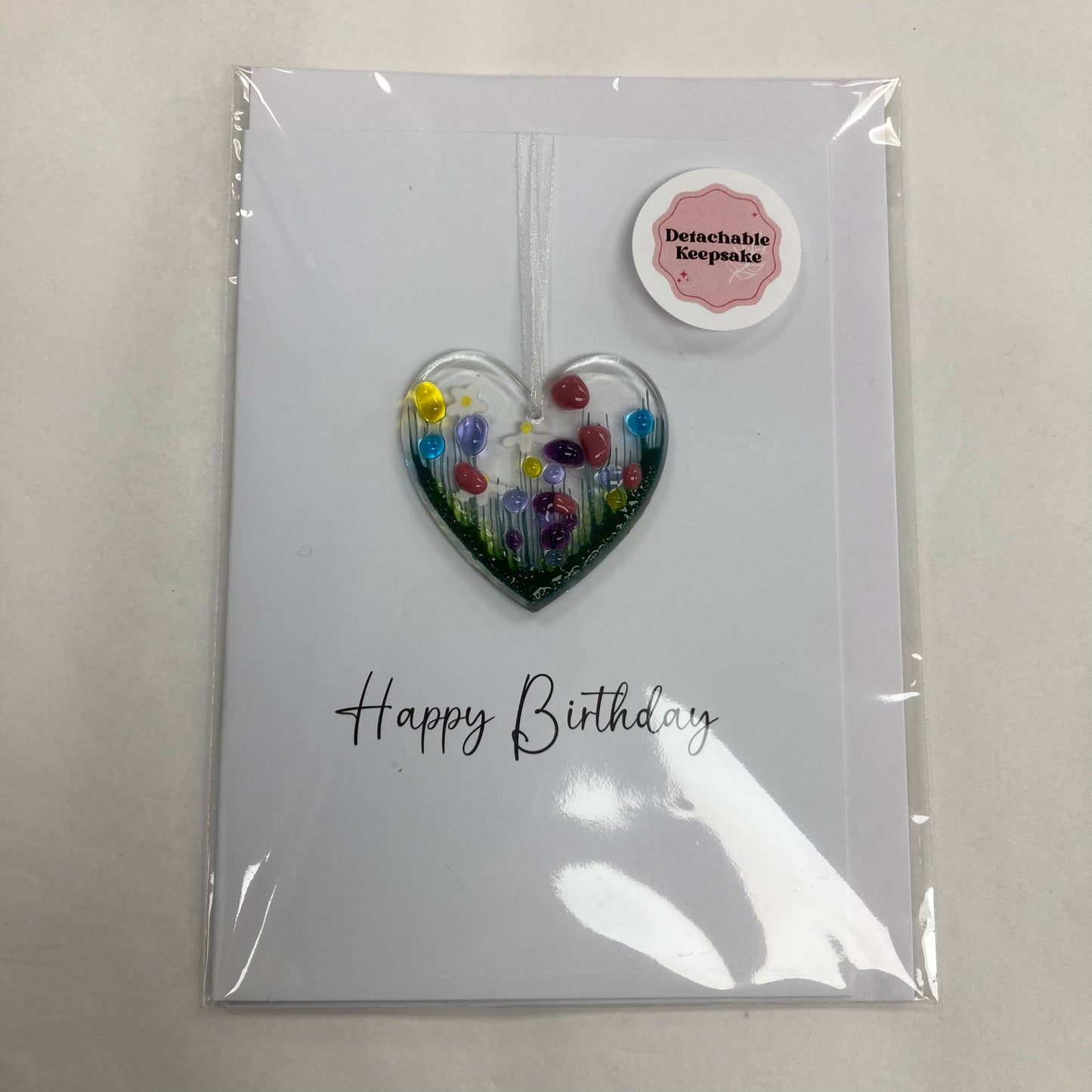 Pam Peters: Birthday Cards with Fused Glass Heart Hanging