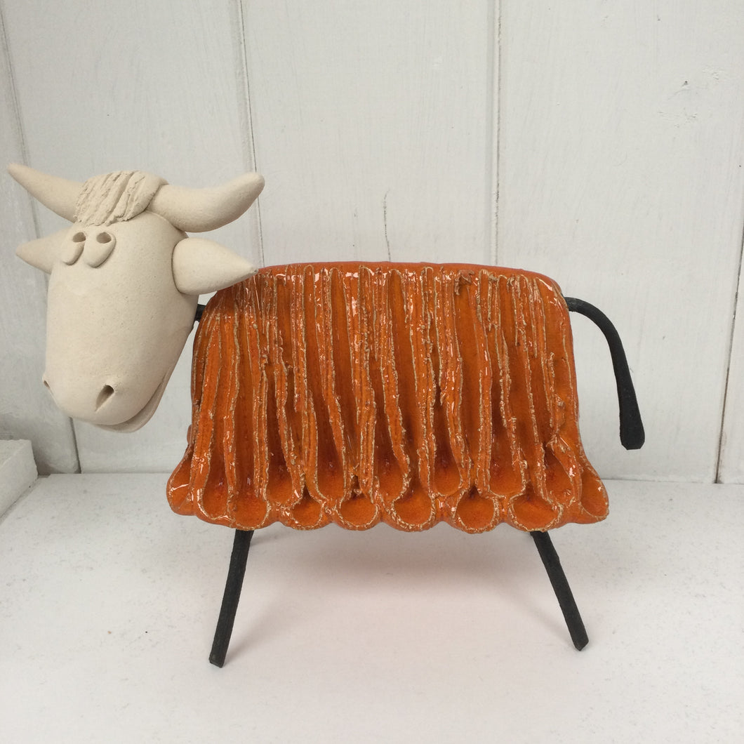 Ceramic Highland Cow Statue