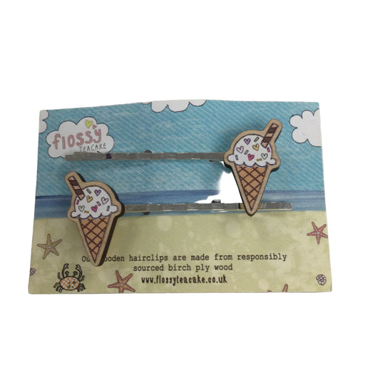 Ice-Cream Wooden Hairclips