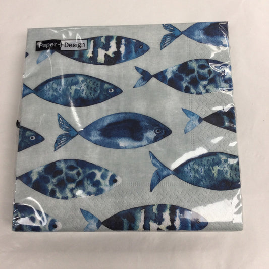 High Tide Fish Napkins 33cm