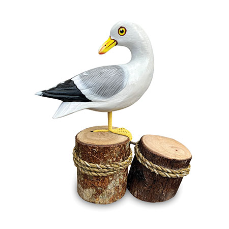 Mouette sur socle en bois