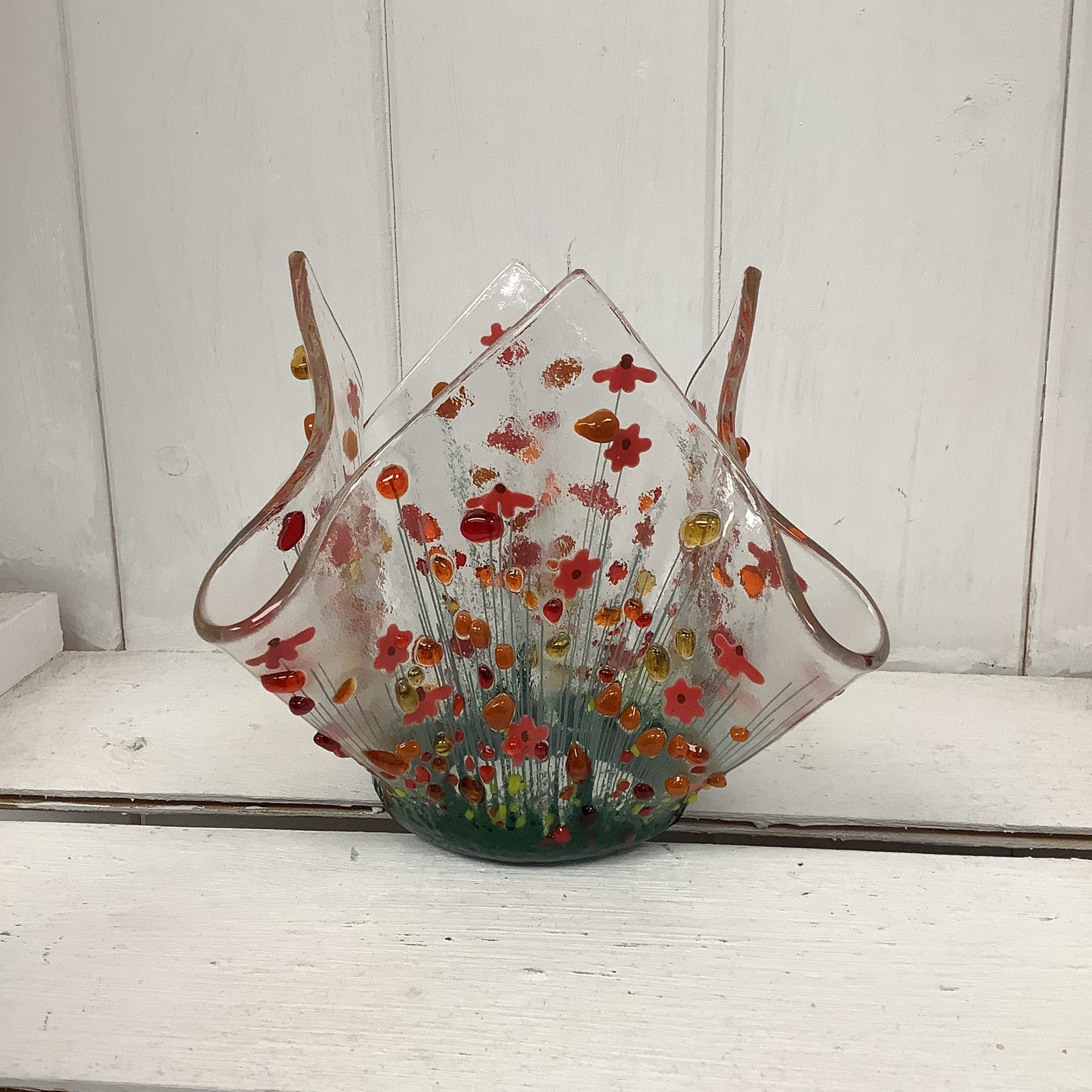 Narcis Fused Glass Theelichtvazen ​​van Pam Peters