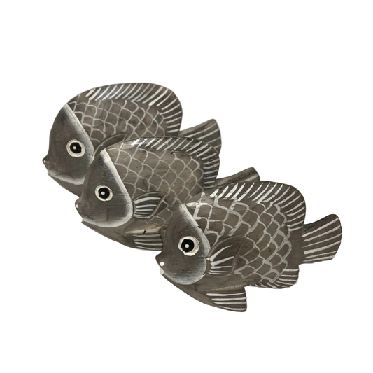Set of 3 painted fish