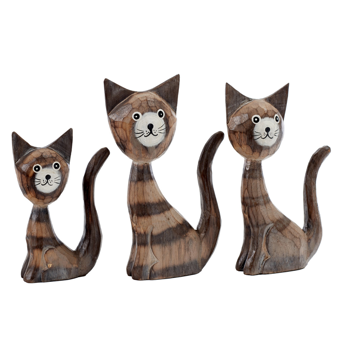 Set of 3 Long Tailed Cartoon cats