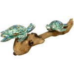 Load image into Gallery viewer, Two Painted Abstract Turtles on root
