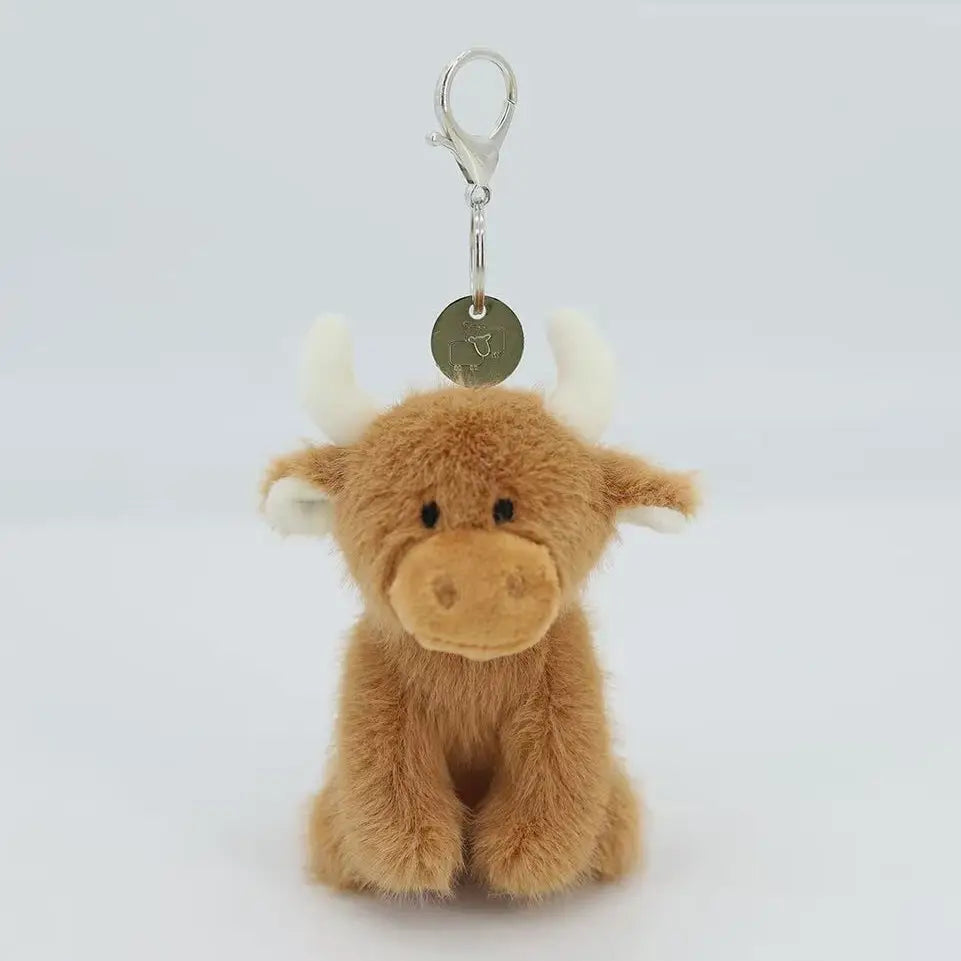 Brown Highland Cow Keyring/ Bag Charm