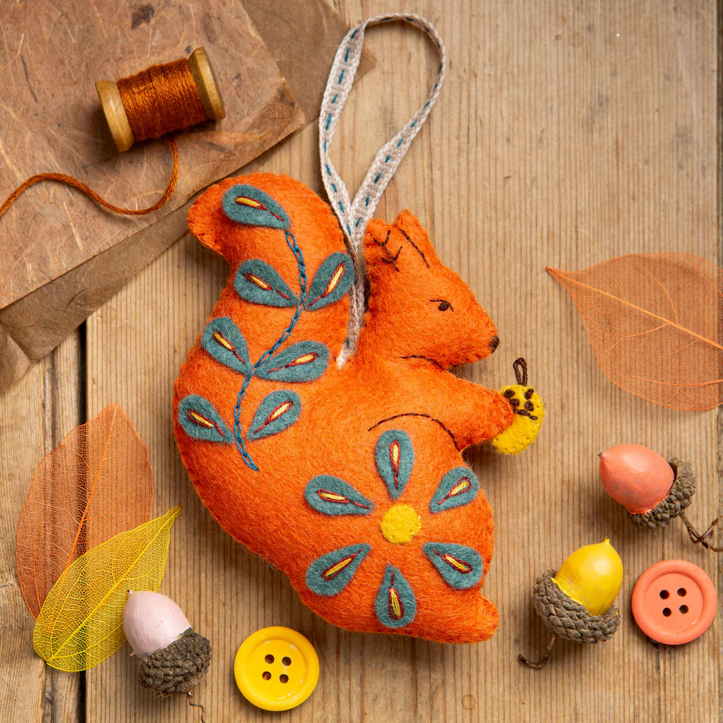 Felt Embroidery Folk Squirrel