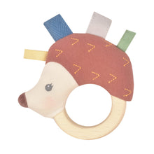 Charger l&#39;image dans la galerie, Ethan the Hedgehog Plush Rattle with Natural Rubber Teether
