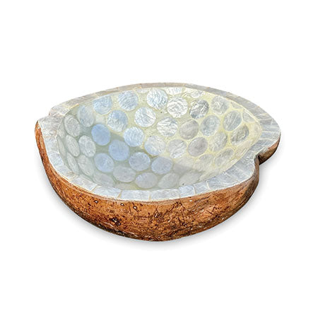 Kokosnootkom met parelinleg (goud of wit)
