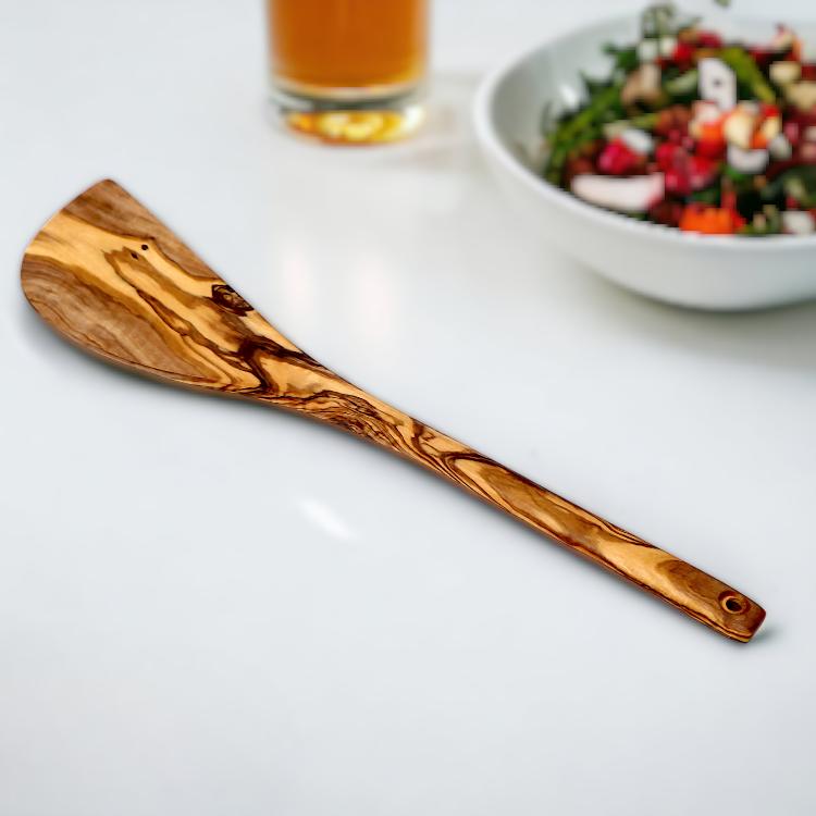 Spatule courbée en bois d'olivier