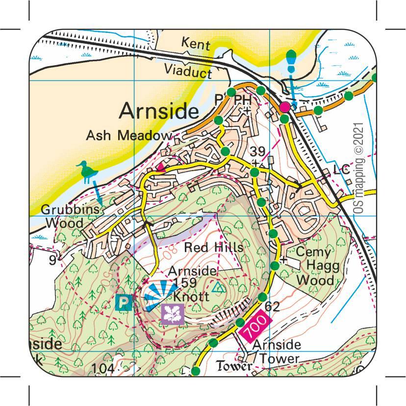 Arnside & Silverdale Map Fridge Magnets - The Coast Office