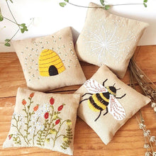 Load image into Gallery viewer, Linen, Bee, Lavender Embroidery Bags Kit - The Coast Office

