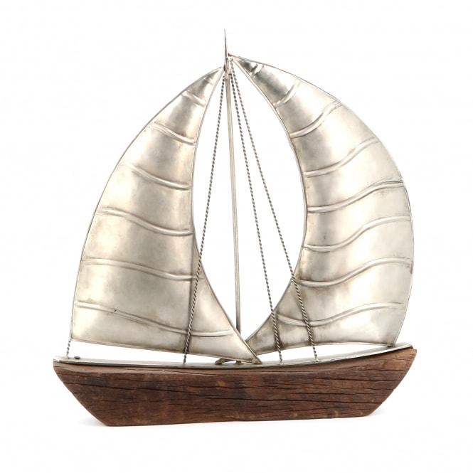 Reclaimed Wooden Double Sail Boat - The Coast Office