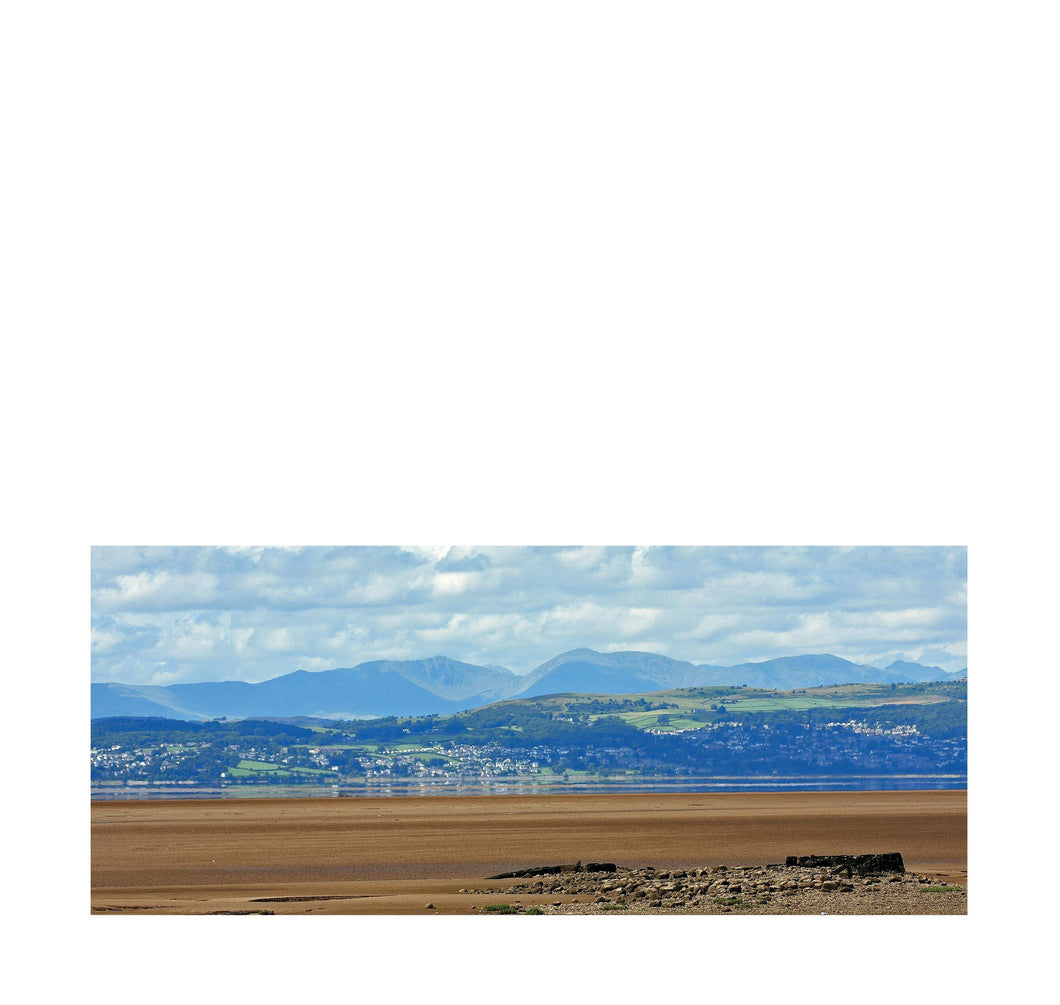 Grange-over-Sands and the Lake District Fells from Hest Bank - Andy Mortimer Photograpic Card - The Coast Office