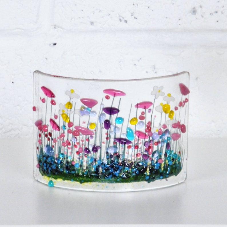 Wildflower Fused Glass Flower Curve - The Coast Office
