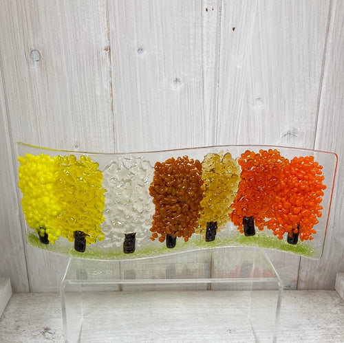 Fused Glass Autumn Trees Wave - The Coast Office