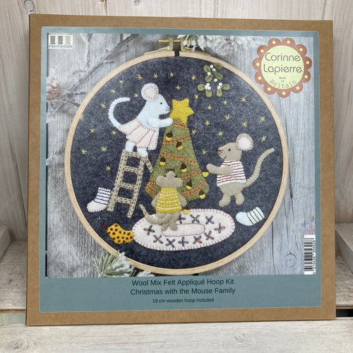 Christmas with the mouse family Applique Hoop Kit by Corinne Lapierre - The Coast Office