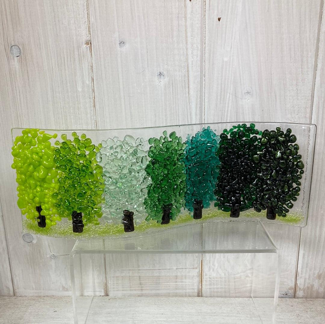 Fused Glass Summer Trees Wave - The Coast Office