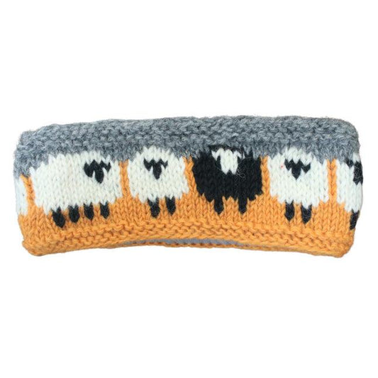 Sheep Headband (100% Handknitted Wool) Ochre - The Coast Office
