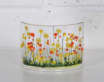 Daffodil Fused Glass Flower Curves - The Coast Office