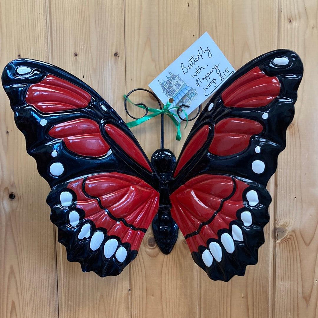 Large Metal Butterfly with Flapping Wings - The Coast Office