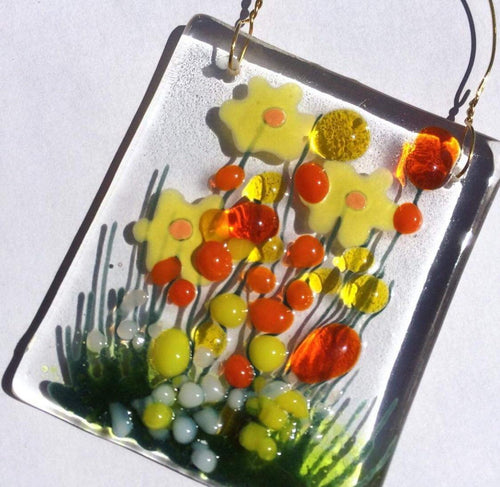 Pam Peters: Fused Glass Flower Tokens - The Coast Office
