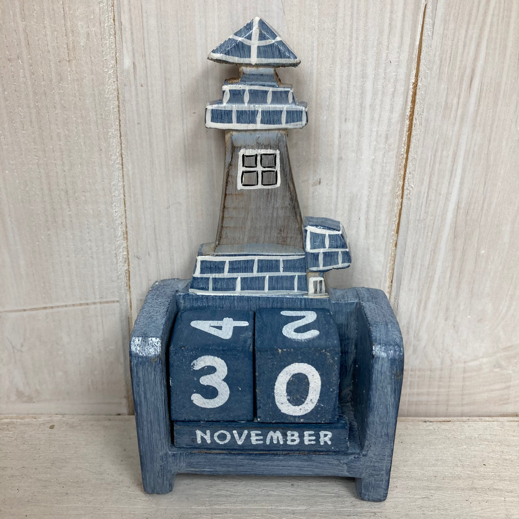 Calendrier perpétuel miniature phare plat 