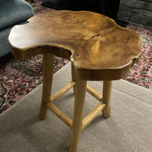 Charger l&#39;image dans la galerie, Handcarved Wooden Stools / Table - The Coast Office
