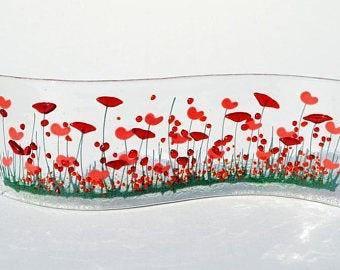 Poppy Fused Glass Flower Waves - The Coast Office