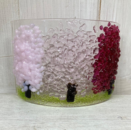 Pink Fused Glass Tree Curve - The Coast Office