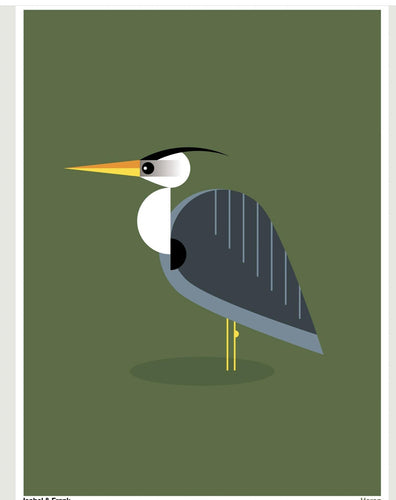Heron Framed 30 x 40cm Print - The Coast Office